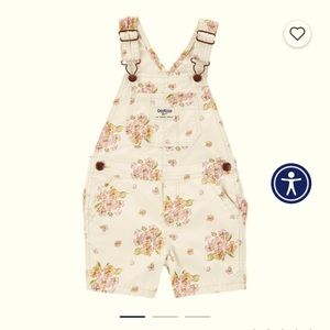 Oshkosh Canvas Floral Print Shortall 6 Months NWT